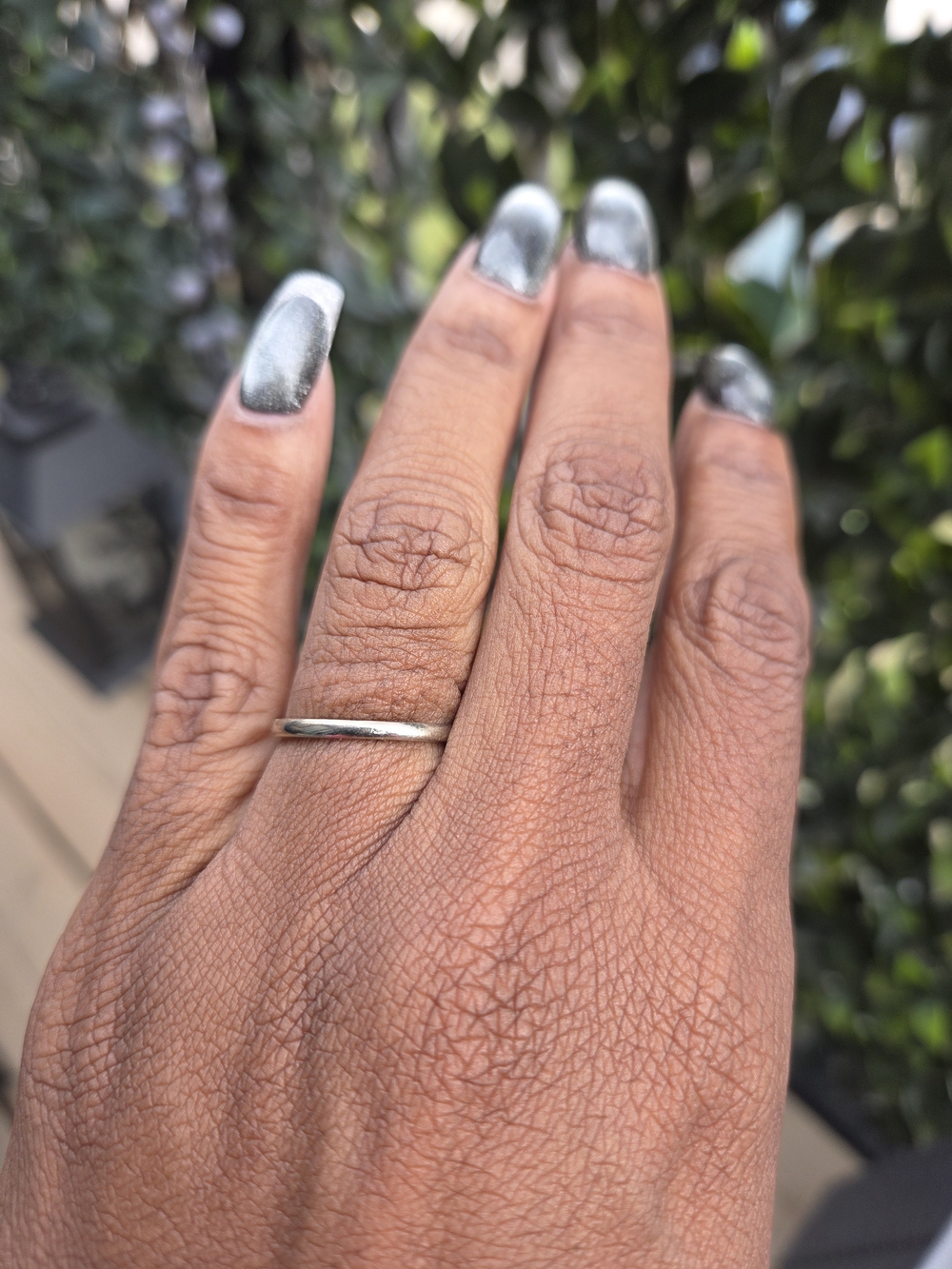 Classic Thin 14k White GOLD Band Ring - WHITE GOLD